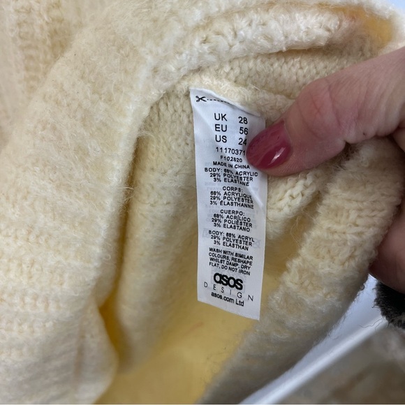 ASOS Size 24 Plus V-Neck Sweater Vest Cream Knit Soft WSB - Picture 3 of 5